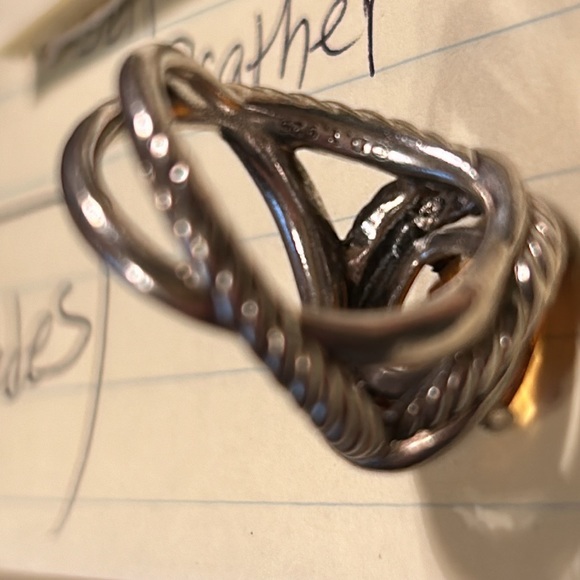 David Yurman vintage sterling silver infinity cable band topaz size 6 3/4 - Picture 13 of 14
